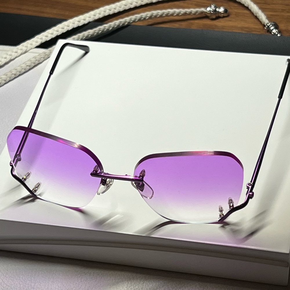 Versace Womens Rimless Sunglasses
